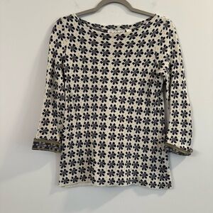Women’s Field and Flower Floral Patterned quarter sleeve sweater size small S